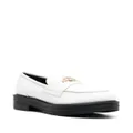 Love Moschino contrasting-sole logo plaque loafers - White