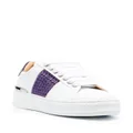 Philipp Plein crystal-embellished low-top leather sneakers - White