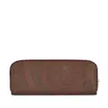 ETRO logo-embroidered leather wallet - Brown
