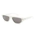 Alexander McQueen Eyewear stud-detail oval-frame sunglasses - White