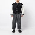 sacai appliqué-detail wool varsity jacket - Black