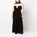 Saint Laurent draped silk-crepe gown - Black
