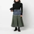 Chloé panelled pleated maxi skirt - Green