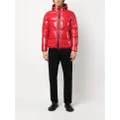 Herno logo-patch padded hooded jacket - Red