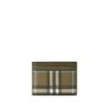 Burberry check-pattern card holder - Green