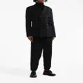 Yohji Yamamoto logo-patch wool trousers - Black