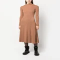 Moncler logo-appliqué wool-blend dress - Brown