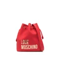 Love Moschino logo-print bucket bag - Red