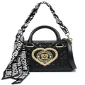 Love Moschino heart-patch quilted tote bag - Black