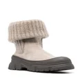 Brunello Cucinelli fold-over suede ankle boots - Neutrals
