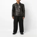 Rick Owens zip-up leather jacket - Black
