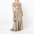 Jenny Packham Greta sequin-embellished gown - Brown