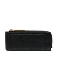 Thom Browne pebbled-leather half-zip wallet - Black