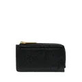 Thom Browne pebbled-leather half-zip wallet - Black