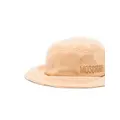 Moschino embroidered-logo fleece bucket hat - Neutrals