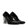 Dolce & Gabbana crystal-embellished leather pumps - Black