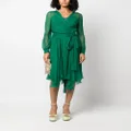 Alberta Ferretti asymmetric silk wrap dress - Green