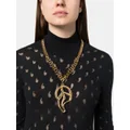 Moschino melted peace-sign necklace - Gold