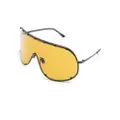 Rick Owens Shield Temple oversize-frame sunglasses - Black