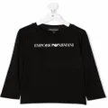 Emporio Armani Kids logo print T-shirt - Black