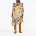 ZIMMERMANN floral-print silk-georgette dress - Brown