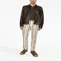 Dolce & Gabbana perforated leather shirt jacket - Brown