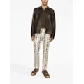 Dolce & Gabbana perforated leather shirt jacket - Brown