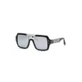 Philipp Plein Square logo-print sunglasses - Black