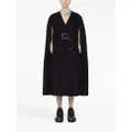 Jil Sander cape-sleeve wool trench coat - Black