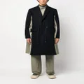 sacai drawstring-waist wool coat - Blue