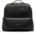 Giorgio Armani logo-stamp leather backpack - Black