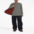 Jil Sander logo-patch striped wool T-shirt - Black
