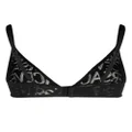 Versace Allover logo mesh triangle bra - Black