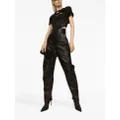 Dolce & Gabbana panelled leather high-waisted trousers - Black
