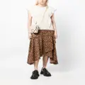 b+ab asymmetric floral-print midi skirt - Brown