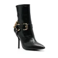 Moschino 100mm logo-lettering leather boots - Black