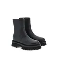 Ferragamo round-toe leather ankle boots - Black