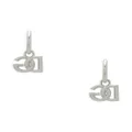 Dolce & Gabbana logo-charm hoop earrings - Silver