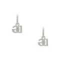 Dolce & Gabbana logo-charm hoop earrings - Silver