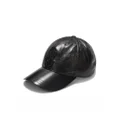 Jil Sander logo-embroidered leather baseball hat - Black