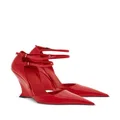 Ferragamo 105mm pointed-toe high-wedge sandals - Red