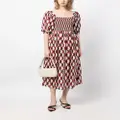 Cynthia Rowley geometric-print cotton dress - Red