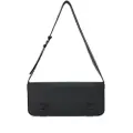 Ferragamo Gancini-plaque leather messenger bag - Black