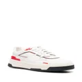 BOSS logo-print panelled leather sneakers - White