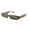 Linda Farrow tortoiseshell-effect rectangle-frame sunglasses - Brown