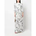 ERDEM floral-print pleated maxi dress - White