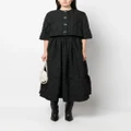 ERDEM textured A-line skirt - Black