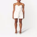 Carolina Herrera pearl-embellished strapless silk dress - White