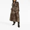 Dolce & Gabbana leopard-print belted trench coat - Brown