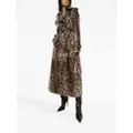 Dolce & Gabbana leopard-print belted trench coat - Brown